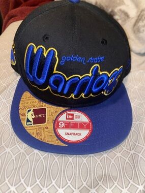 New Era Golden State Warriors Black & Royal Blue Snapback Hat